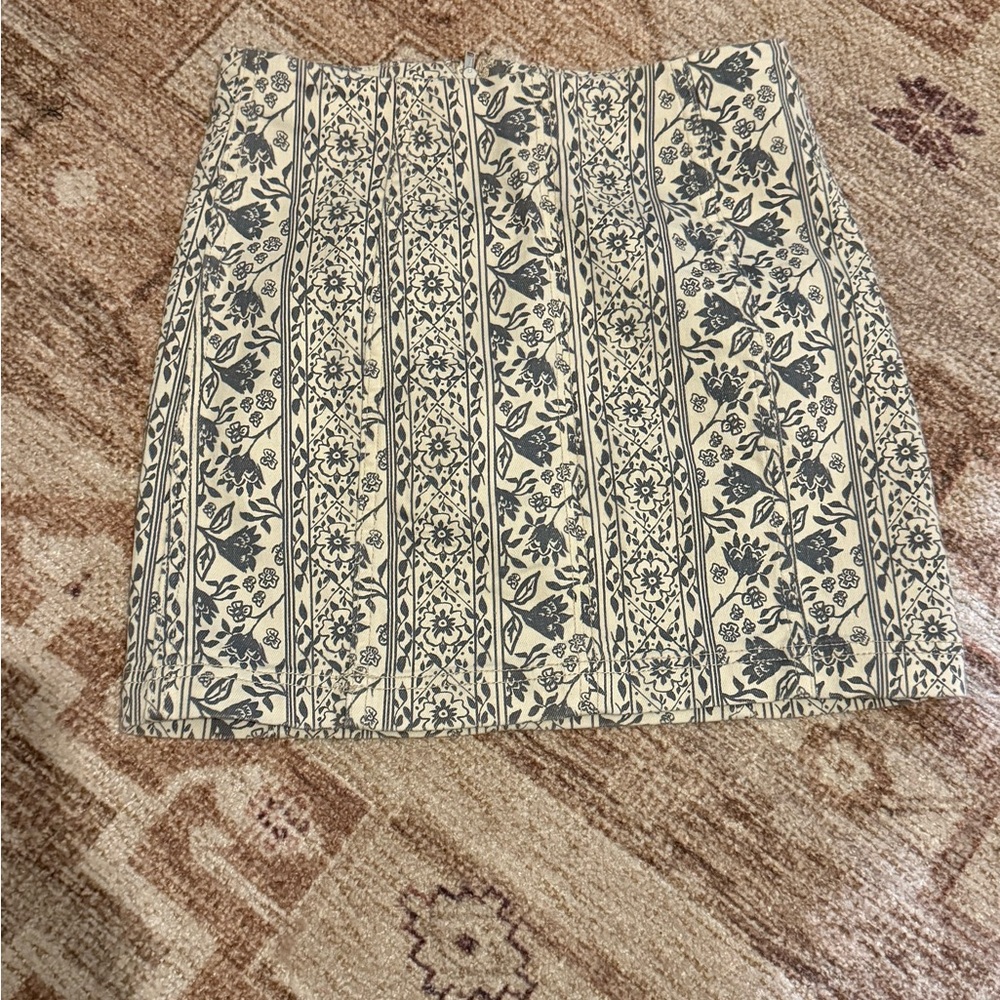 Free People Black and White Mini Skirt